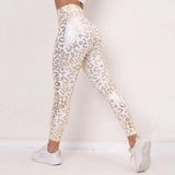 Fongt Style Leopard Print Buttock Fitness Pants, Tight Elastic Print Yoga Pants High Waist Slim Sports Pants-Outfit