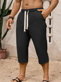 Fongt Men's Summer Cotton Slack Seven-Point Trousers