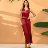 Sexy Hot Women's Wear Independent Station Ebay Fashion Solid Color Wear French Wide-Legged Pants-Outfit