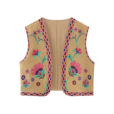 Fongt 2025 New Women's Clothing Embroidered Tard Vest