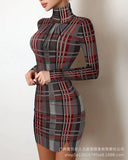 New Hot Gold Stitching V-Neck Pleated Satin Dress ODS1013C Series-Outfit