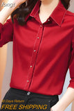 Women's Shirt Spring and Autumn Blouses for Women Long Sleeve Top Women-clothing Polo Neck Button Up Blouse Woman Basic Shirt