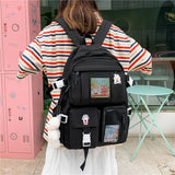 Women Large Capacity Travel Backpack Female Multi-pocket College Waterproof School Bags Transparent Pocket Laptop