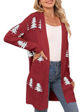 Fongt And Winter New Sweater Women's Knitted Loose Christmas Cedar Embroidered Cardigan Jacket