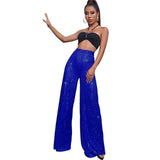 Fongt Women's High-Waist Fashion Sleeves Sleeves Loose-Ragging Wide Leg Pants Summer Women