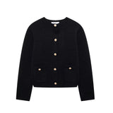 Fongt New Gold Buckle Trim Knitted Coat 6427144