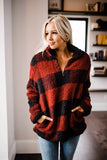 Fongt Autumn And Winter Explosion Coat Loosely Thick Lattice High-Necked Plush Coat Coat Woman