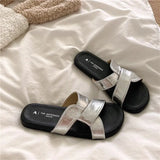 Fongt Soft Base Without Tired Feet Cross Word Drag Summer New Fairy Style With Skirt Flat Beach Sandals