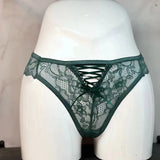 Fongt Strapped Bow Lace Thong Sexy Thong Cotton Crotch Low-Rise Lady T-Shirt Trousers