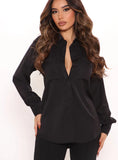 Fongt Women's Sexy Long-Sleeved Shirt