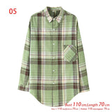 New Arrival Women Vintage Plaid Oversized Blouse Lantern Sleeve Turn Down Collar Autumn Shirts Button Up Casual Tops