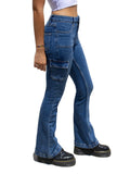 Fashion Many Pocket Slim Slim Blue Jeans-Outfit