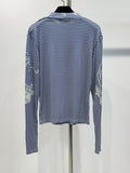 Fongt Round-Necked Shirt Women 2025 Spring New Fashion Printing Design Long-Sleeved High-End Feel