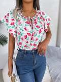 Fongt Wind Shooting Spring And Summer Leisure Loose Lotus Leaf Side With Chiffon Shirt Women's Clothing
