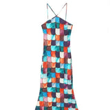 Fongt Women's Explosive Sleeveless Print Long Sling Style Long Skirt Party Beach Dress