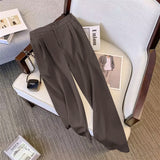 Fongt Suit Suit Pants Women Straight Loose 2025 New Spring And Autumn Leisure Wide Legs Commute Black Pants