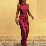 Fongt 2025 Summer Trousers Round-Neck Sleeveless Personality Sleeves Silver-Pointed Women's