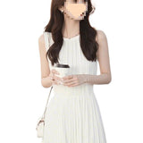 Fongt 2025 New Temperament Of The High-End High-End Fine Gentle White Sleeveless Dress