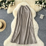 Fongt Sensed With The Frontal Half-Dress Woman 2025 New Light Luxury High-Rise Thin A-Word Bag With A Long Skirt With A Long Tail