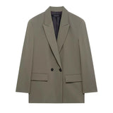 Fongt Women's Fashion Temperament Loose Double-Dbutle Blazer 2753222