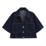 Fongt New Pocket-Dressed Denim Shirt 7484064 Double Skirt 7484062
