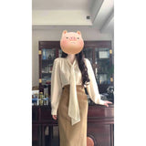 Fongt Complete Set Of Unique And Beautiful High-Rise Half-Sleety Skirt French Shirt Two Sets