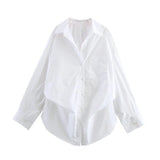 Fongt 2025 New Women's Cotton Bat Sleeve Striped Clip Long Sleeve Shirt 2025458