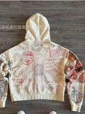 Fongt New SLEPTON Zipper Abstract Art Jacket Handsome Net Red Hooded Cardigan Jacket