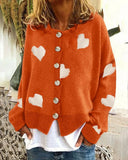 Fongt And Winter New Women's Sweater Single Breasted Love Sweater Women's