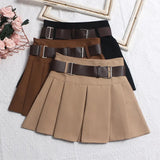 Fongt Shooting With Belt 100-Fold Skirt 2025 Summer Korean Version Of Small Short Skirt High-Waisted A Word Umbrella Skirt 8282