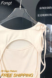 Women Fashion Solid Midi Dress Vintage Backless Sling Dress Thin Straps Female Dresses