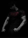 Fongt Demon Line Manuscript Spider Before And After Printing Short-Sleeved T-Shirt Summer Tide Necker Men's Top
