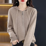 Fongt 2023 Pullover Women's Sweater Hoodie Coat Zipper Fleece Sweater-Outfit