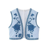 Summer Women's Wear Urban Leisure Vest Embroidered Cardigan 6895028-Outfit