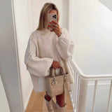 Fongt Women's INS Burst Fashion Loose Casual Knitted Head Sweater