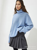 Fongt Multi-Color High-Necked Solid-Color Sweater Women Loose Collar Collar Collar Women's Clothing 66