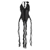 Fongt Spring Fashion Trend Women's New Hanging Neck Bare Back Strap Yarn Mesh Repair Small Vest