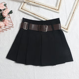 Fongt Shooting With Belt 100-Fold Skirt 2025 Summer Korean Version Of Small Short Skirt High-Waisted A Word Umbrella Skirt 8282