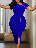 Fongt New Temperament Bag Hip Nails High-Waisted OL Tongle Pencil Dress African Dress