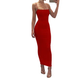 Fongt Women's Ins Sexy Sling Temperament Sling Dress Open Back Slim Dress Female