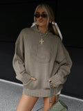 Oversize Sweater Hoodies Loose Women'S Sweatshirts Harajuku Y2K Casual Hooded Tops Autumn Winter Streetwear Pullover-Outfit