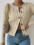 Fongt Autumn Sweater Women's Large Size Mahjong Collar Collar Cardigan Long-Sleeved Coat