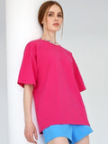 Fongt Hot Summer T-Shirt Women's Pure Cotton 16-Color Basic Loose Top Ins Soft T-Shirt