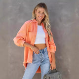 Fongt Women's Summer New Casual Do Old Casss Hole Loose Cowboy Coat Girl