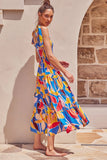 Fongt Summer Women's New Commuting Sleeveless Hot Girl Prints Long Sling Dress Women