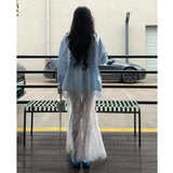 Fongt Sister Pure Style Wearing White Lace Half-Dress Woman Spring New Design Sense A Word-Brace Hip Long Skirt