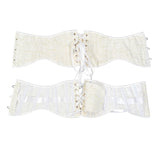 Fongt New Milk White Relief Flower Short Girded 16Cm3 Buckle Fish Bone Support Lol Rita Waist Seal