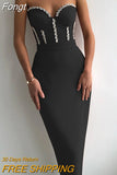 2023 New Women'S Fashion Bead Chain Crystal Design Long Dress Sexy Sleeveless Backless Celebrity Party Bandage