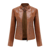 Leather Jackets And Coats Spring Autumn Long Sleeve Fashion Basic Motorcycle Jackets Female Streetwear Casual