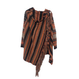 Fongt Self-Wearing Fashion Tuxedo Striped Coat Sweater Woman
